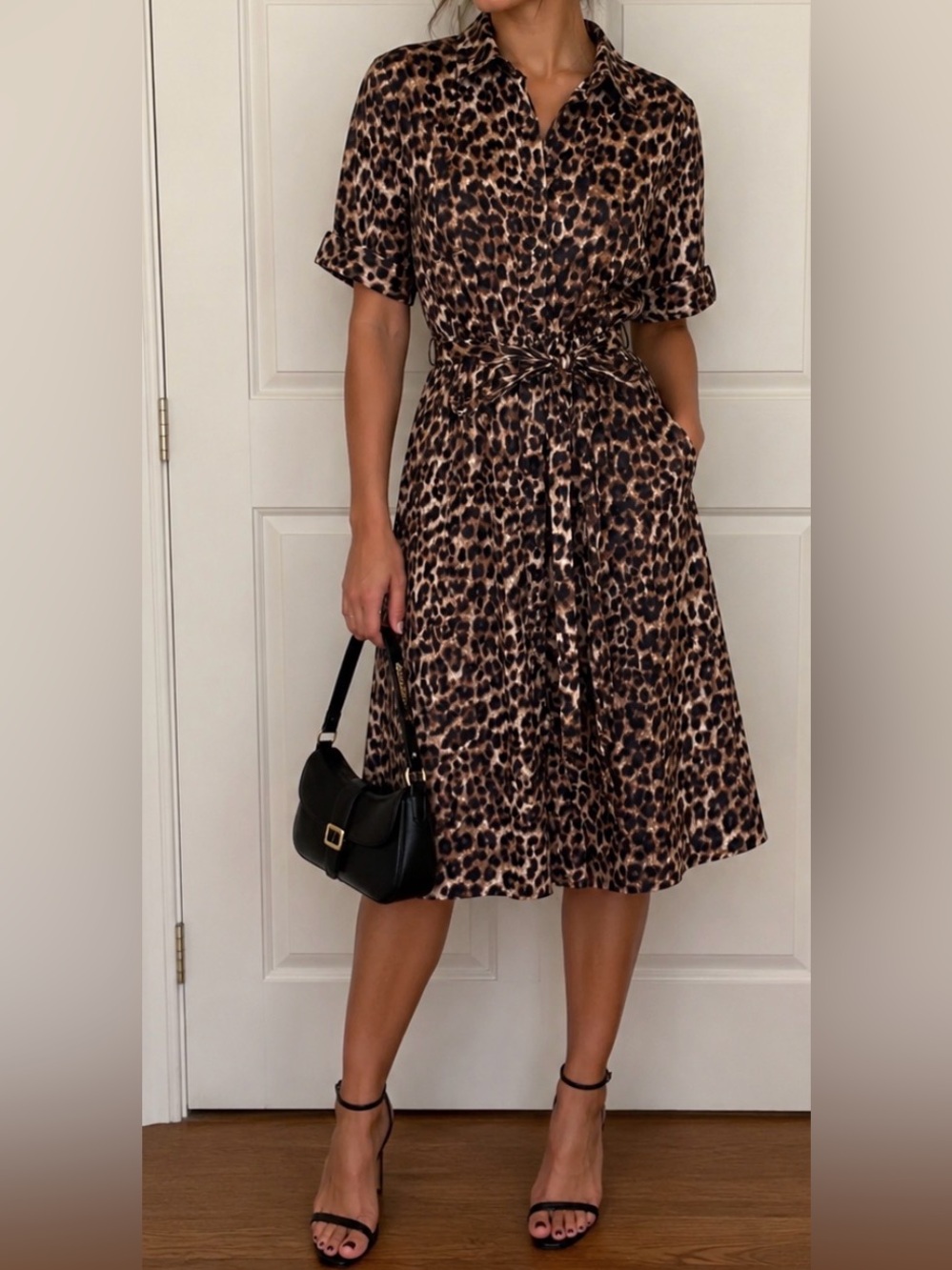 NWT DKNY WOMEN'S LEOPARD PRINT SHIRT DRESS- SIZE 2